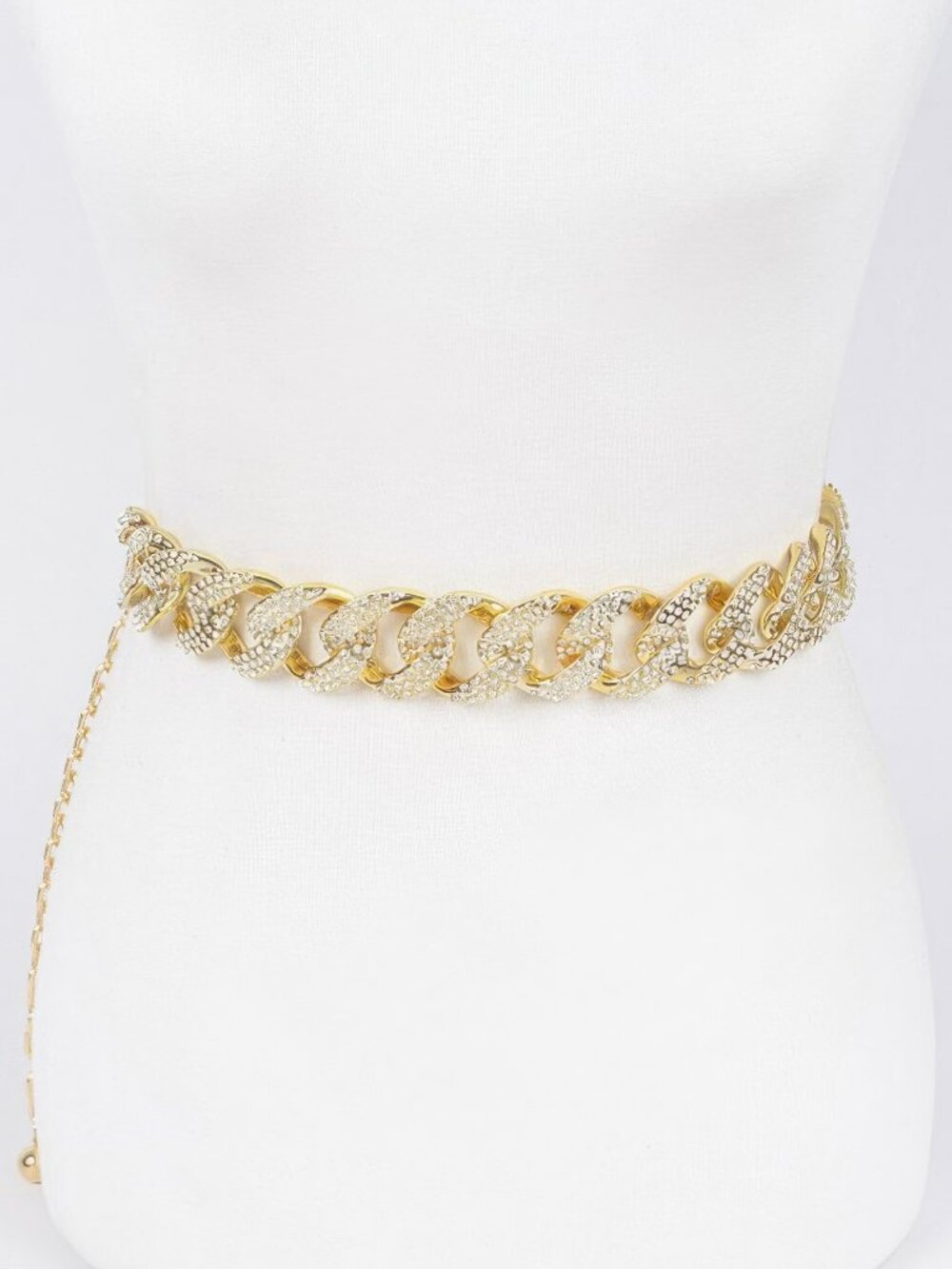Rhinestone Oversized Chain Belt